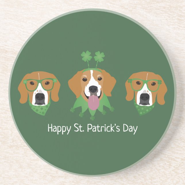 Lycklig St patricks day Beagle Hundar Underlägg (Framsidan)