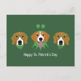 Lycklig St patricks day Beagle Hundar Vykort