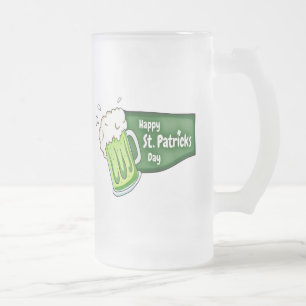 Lycklig St. Patricks Day Beer Frostat Ölglas