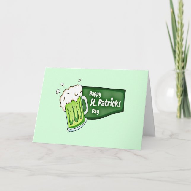 Lycklig St. Patricks Day Beer Kort (Framsida)