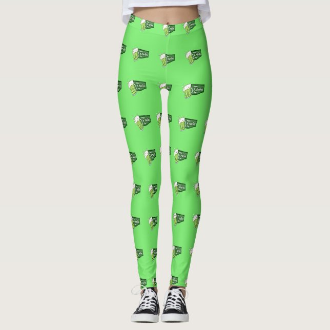 Lycklig St. Patricks Day Beer Leggings (Framsida)