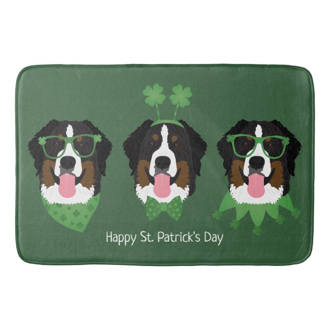 Lycklig St patricks day Bernese Mountain Hundar Badrumsmatta (Framsidan)