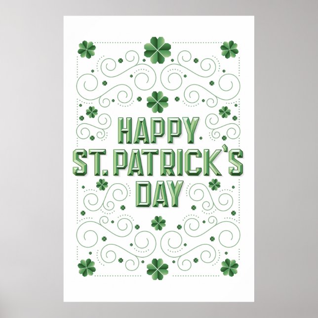 Lycklig St. Patrick's Day (Beveled) Poster 24x36 (Framsidan)