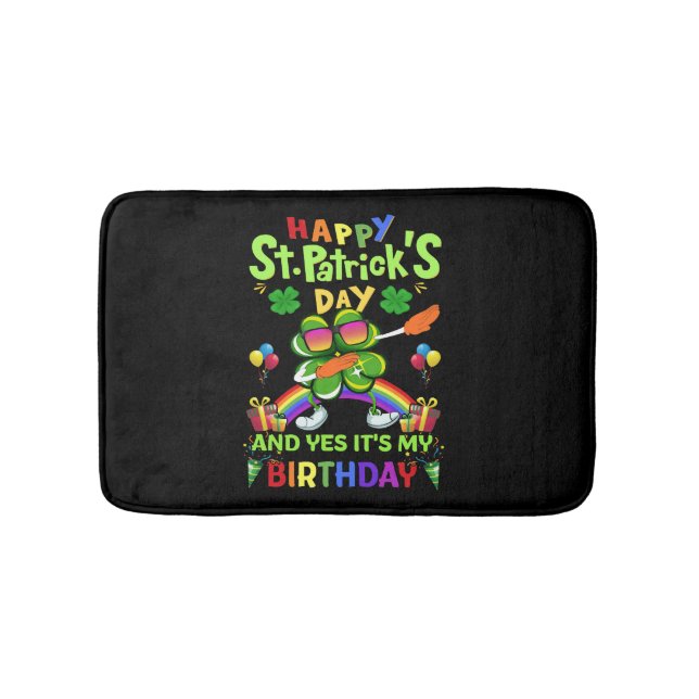 Lycklig St Patrick's Day Birthday Paddy Day Badrumsmatta (Framsidan)