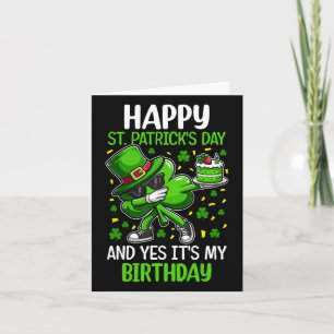 Lycklig St patricks day Birthday Shamrock Dab Bday Kort