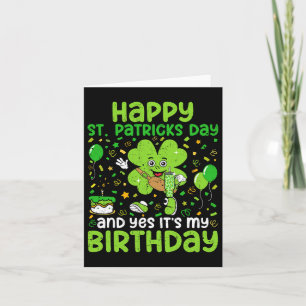 Lycklig St patricks day Birthday Shamrock Dab Bday Kort