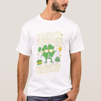 Lycklig St patricks day Birthday Shamrock Dab Bday T Shirt