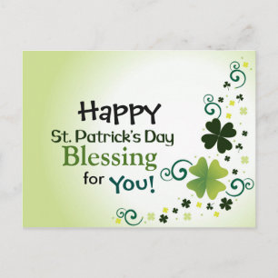 Lycklig St. Patrick's Day Blating for you Postcard Vykort