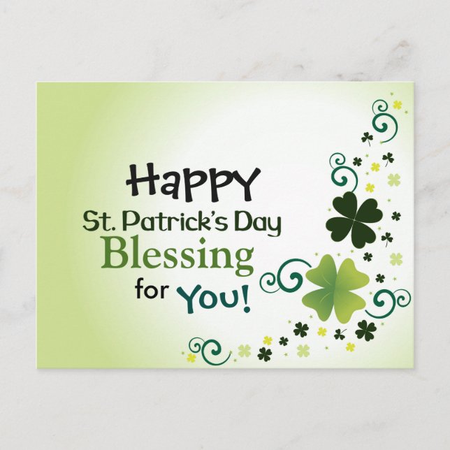 Lycklig St. Patrick's Day Blating for you Postcard Vykort (Framsida)