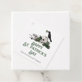 Lycklig St. Patricks Day Blommigt Skull & Klöver Gåvor Etiketter