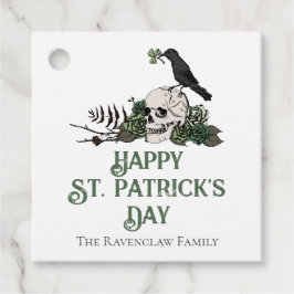 Lycklig St. Patricks Day Blommigt Skull & Klöver Gåvor Etiketter