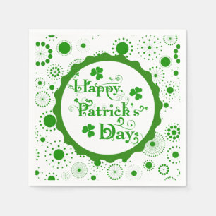 Lycklig St. Patrick's Day Blommigt Text Design Pappersservett