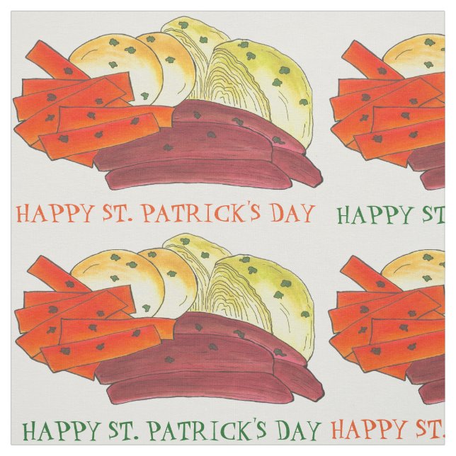 Lycklig St. Patrick's Day Boiled Corned Beef Cabba Tyg (Provkarta)