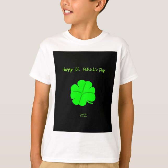 Lycklig St. Patrick's Day Boys White Basic T Shirt (Framsida)