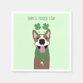 Lycklig St patricks day Brown Hund Grönt Pappersservett