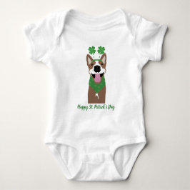 Lycklig St patricks day Brown Hund Grönt T Shirt