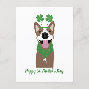 Lycklig St patricks day Brown Hund Grönt Vykort