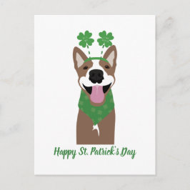 Lycklig St patricks day Brown Hund Grönt Vykort