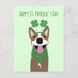 Lycklig St patricks day Brown Hund Grönt Vykort
