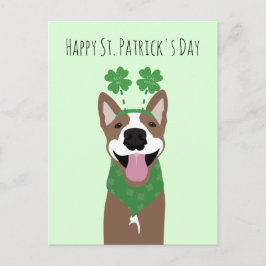 Lycklig St patricks day Brown Hund Grönt Vykort