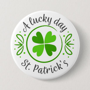 Lycklig St. Patrick's Day Button Knapp