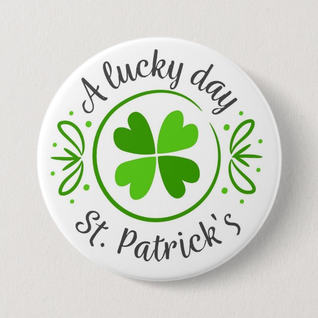 Lycklig St. Patrick's Day Button Knapp (Framsida)