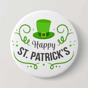 Lycklig St. Patrick's Day Button Knapp
