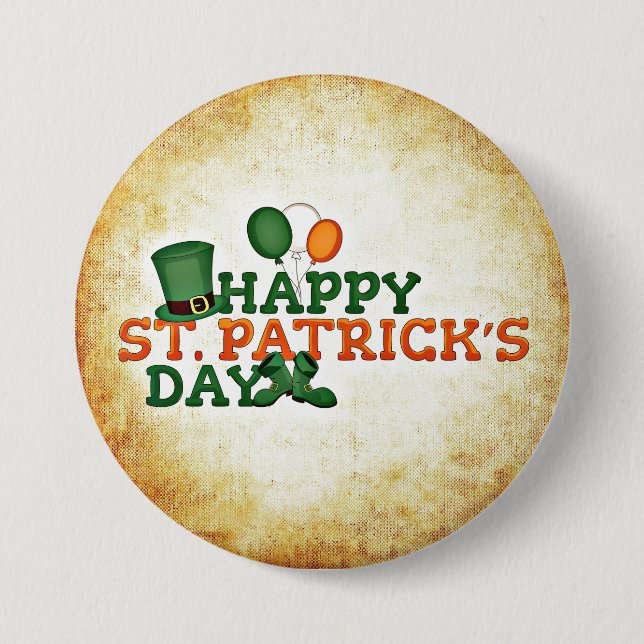 Lycklig St. Patrick's Day Button Knapp (Framsida)