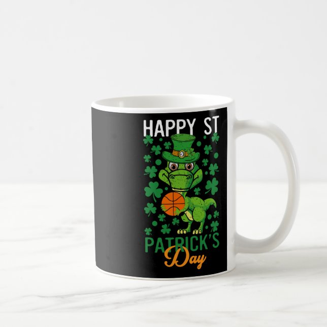 Lycklig St patricks day Bysketbyll T-rex Day Dino  Kaffemugg (Höger)