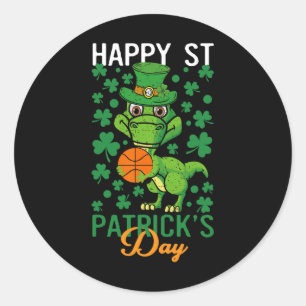 Lycklig St patricks day Bysketbyll T-rex Day Dino  Runt Klistermärke