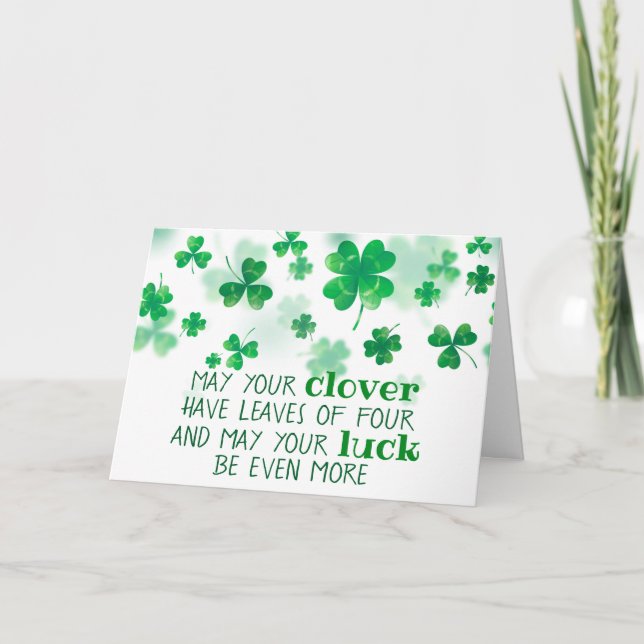 Lycklig St. Patrick's Day Card Kort (Framsida)