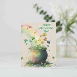 Lycklig St. Patrick's Day Card Pot of Guld Julkort