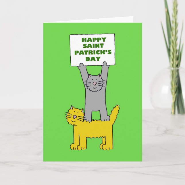 Lycklig St patrick's day Cats Kort (Framsida)