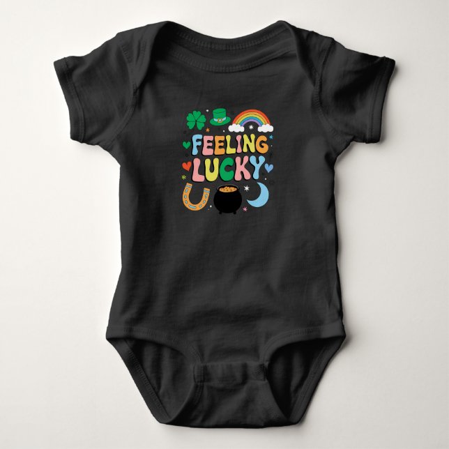 Lycklig St Patricks Day Charm Irländsk Shamrock T Shirt (Framsida)