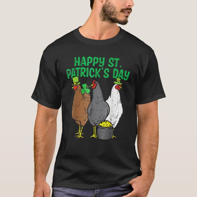 Lycklig St patricks day Chicken Funny Farmer Anima T Shirt (Framsida)