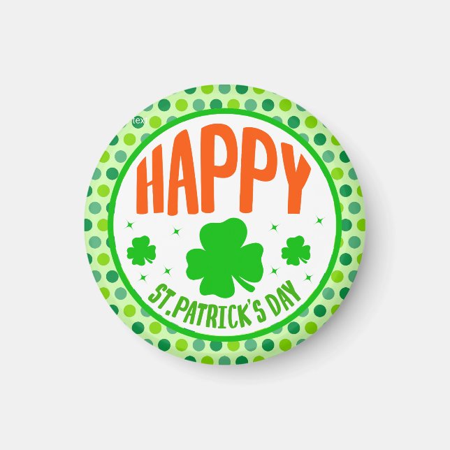 Lycklig St. Patrick's Day Circle Design-63501 Magnet (Framsidan)