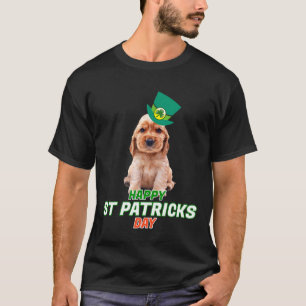 Lycklig St patricks day Cocker Spain Puppy Hund Ir T Shirt
