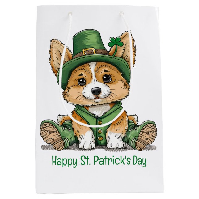 Lycklig St. Patrick's Day Corgi Hund (Framsidan)