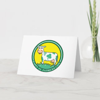 Lycklig St. Patrick's Day Cow Kort
