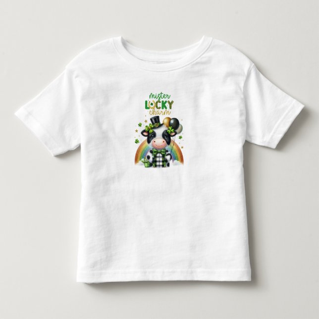 Lycklig St. Patrick's Day Cow T Shirt (Framsida)