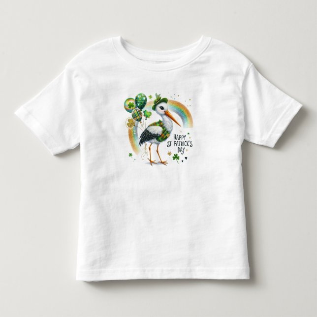 Lycklig St. Patrick's Day Crane T Shirt (Framsida)