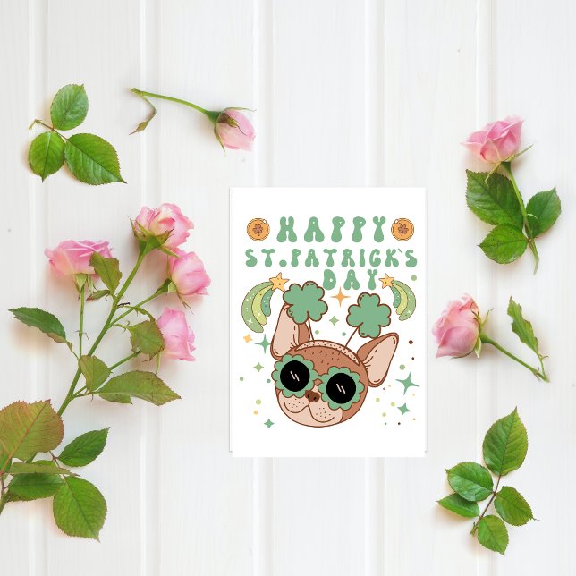 Lycklig St. Patrick's day Cute hund med solglasögo Julkort (Skapare uppladdad)