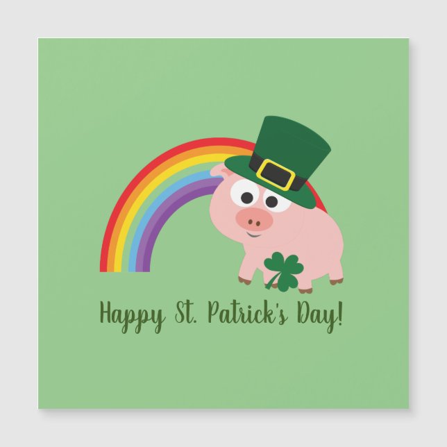 Lycklig St. Patrick's Day Cute Leprechaun Gris Car (Framsida)