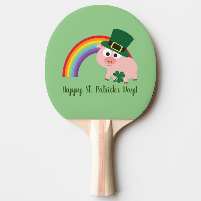 Lycklig St. Patrick's Day Cute Leprechaun Gris Pingisracket (Framsidan)