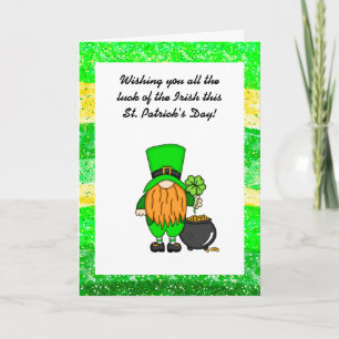 Lycklig St patrick's day   Cute Leprechaun Kort