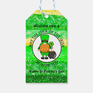 Lycklig St patrick's day   Cute Leprechaun Presentetikett