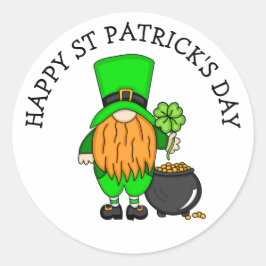 Lycklig St patrick's day | Cute Leprechaun Runt Klistermärke