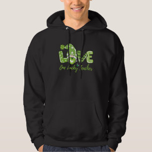 Lycklig St patricks day Cute One Lucky Teacher Gno Hoodie