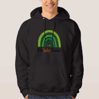 Lycklig St patricks day Cute One Lucky Teacher Rai Hoodie