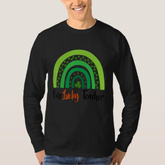 Lycklig St patricks day Cute One Lucky Teacher Rai T Shirt